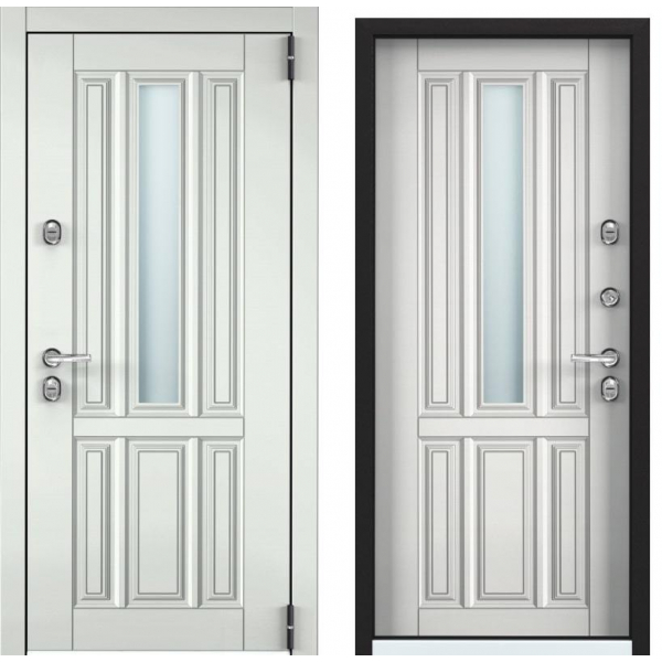 Вхідні сталеві двері Kronos Cottege 8318 білі
