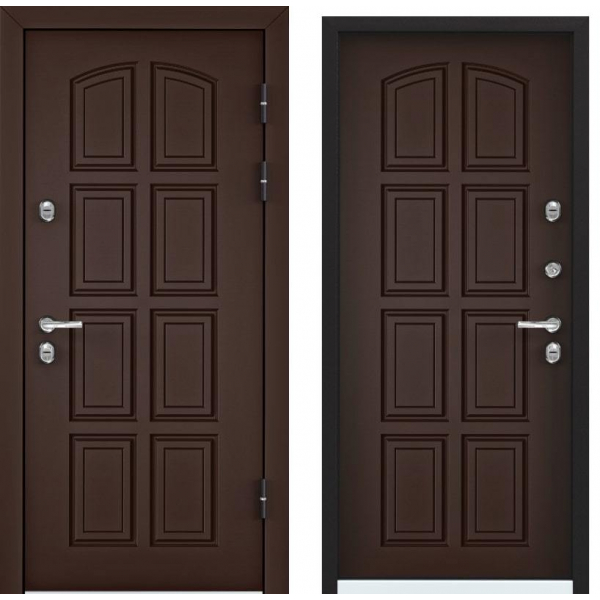 Входная стальная дверь Kronos Flat 8421 коричневая